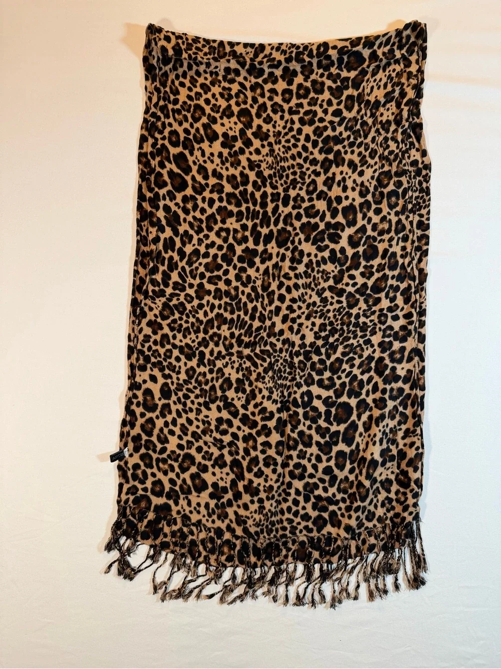 Apt 9 Leopard Print Fringe scarf- Brown/Black